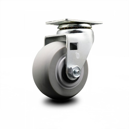 Service Caster 4 Inch Thermoplastic Rubber Wheel Swivel Caster with Roller Bearing SCC SCC-20S420-TPRRD